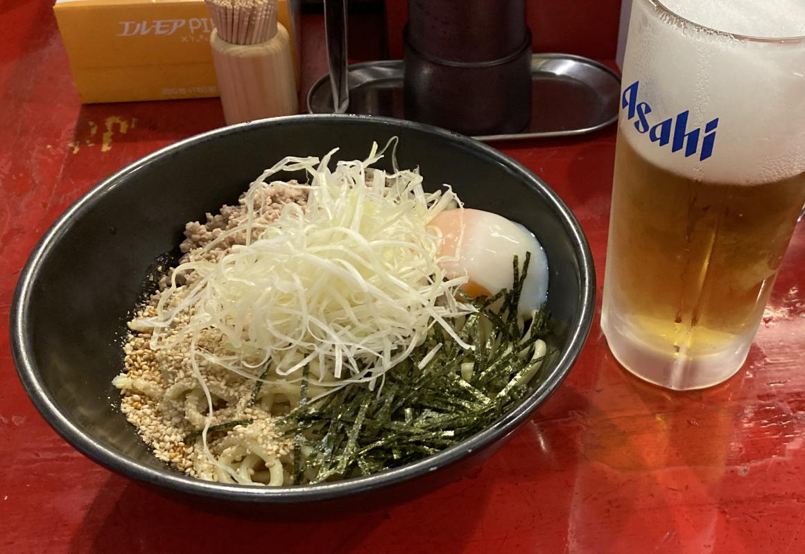 広島の夕食、汁なし担々麵